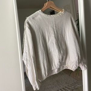 By bille white gauze shirt